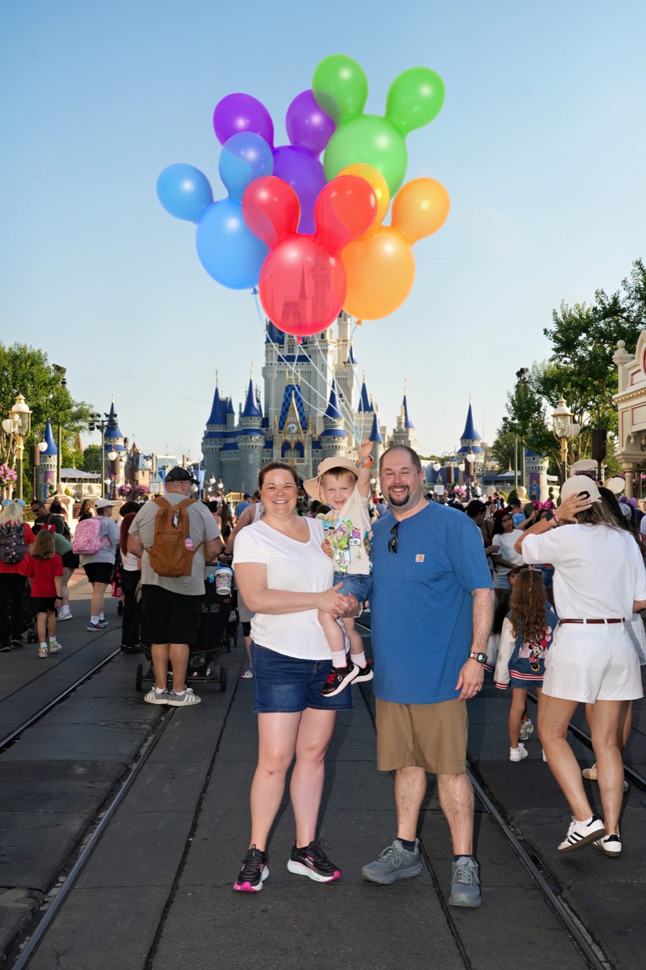 Alex Fernandez with his family at Disney